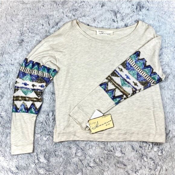 NWT! Vintage Havana Sequined Sweatshirt Top - Picture 6 of 6